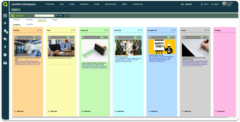 Appward Actions App - Actions Kanban Board View