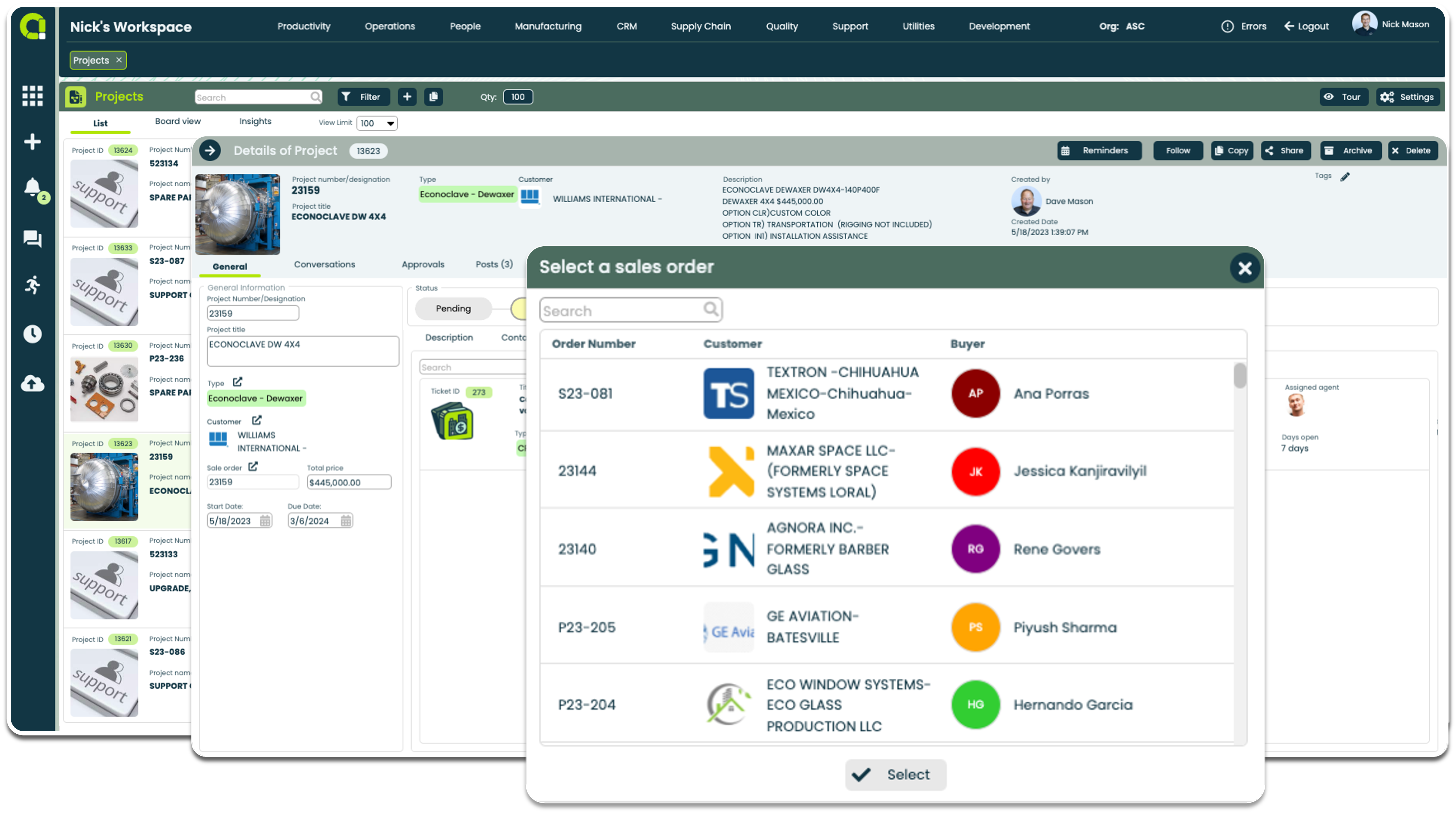 Appward Projects App - Sales Orders Integration