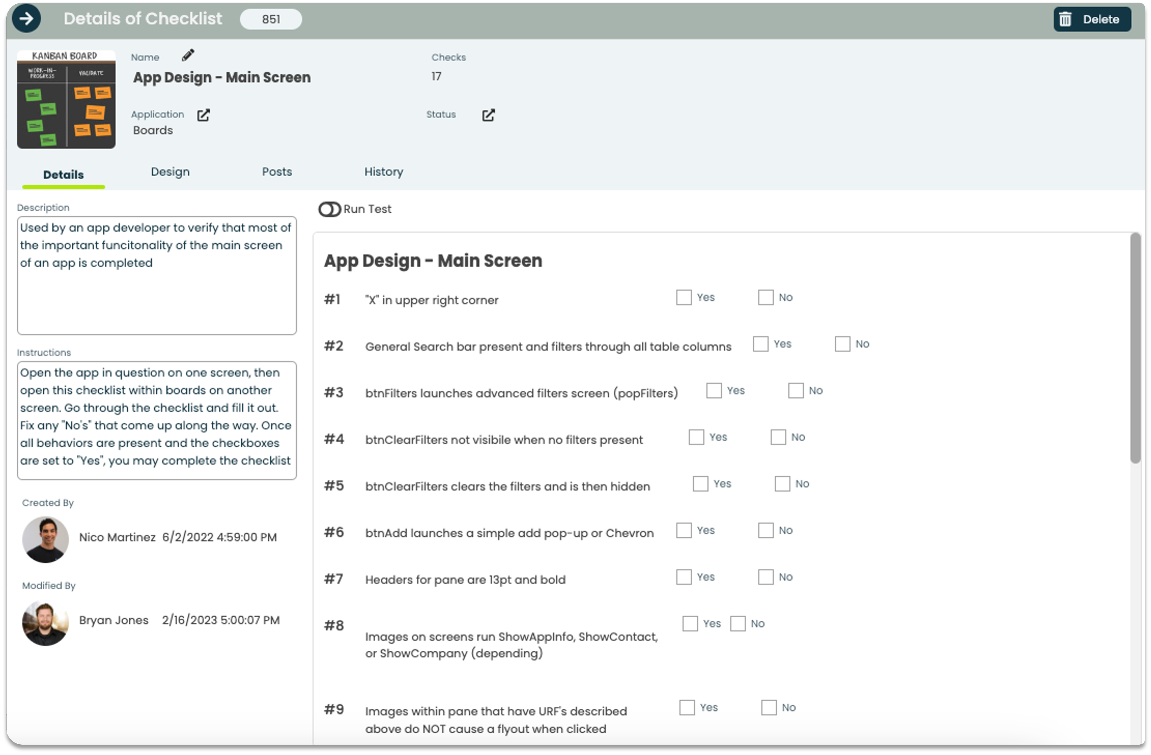 Appward Project Management Software with Checklists