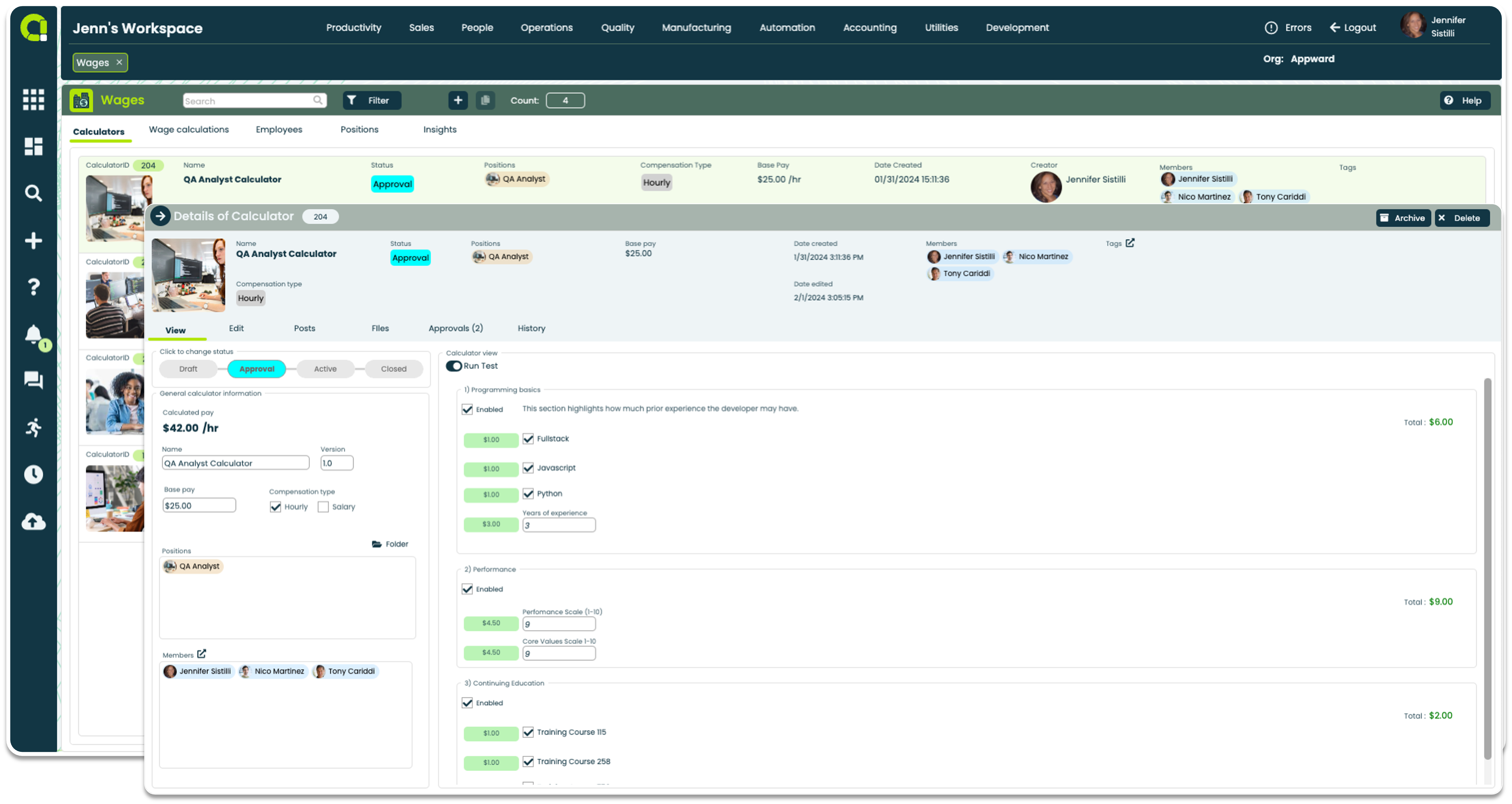 Appward Wages App - Calculators