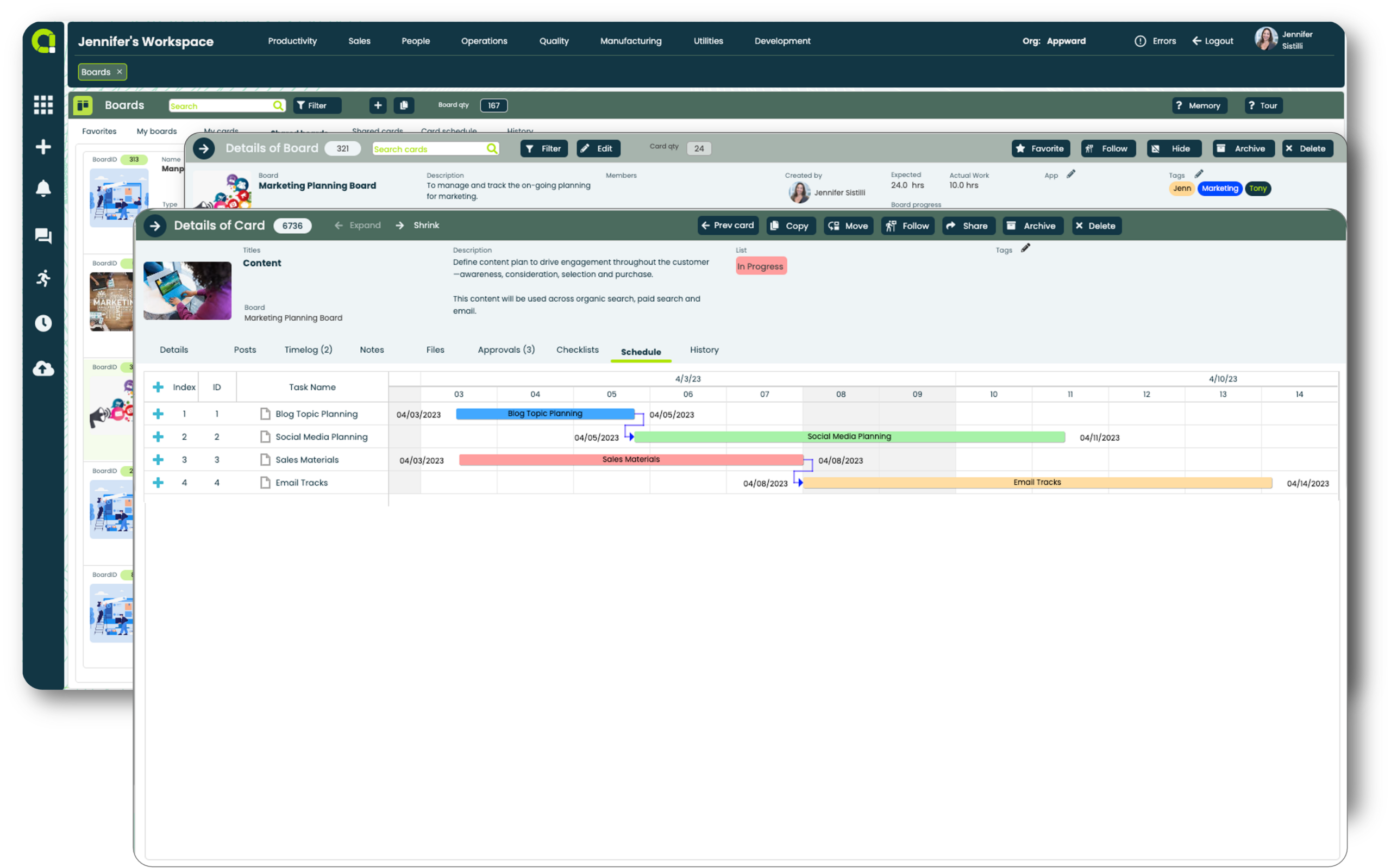 Appward Boards All-in-One Project Management Software with Gantt