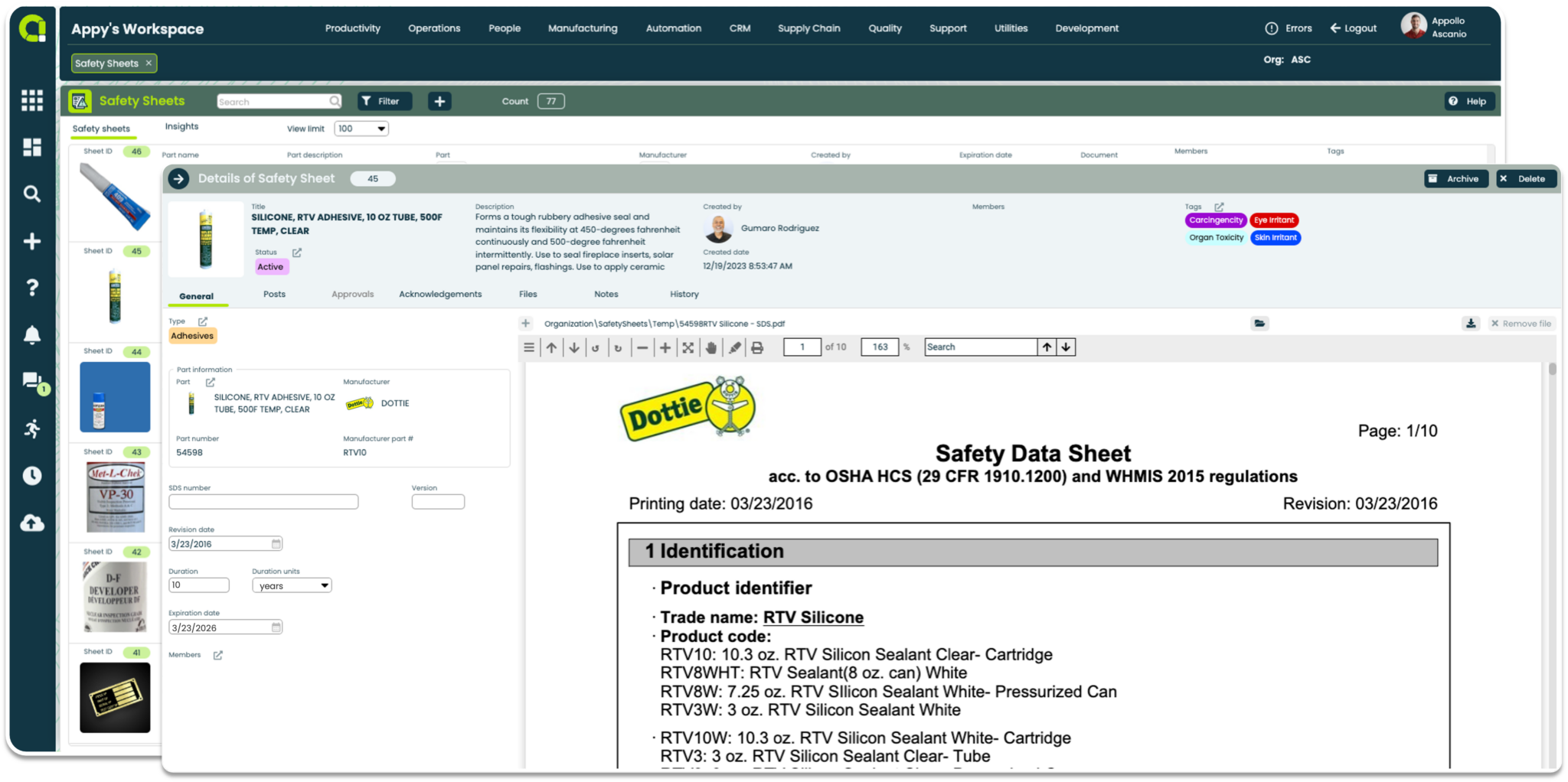 Appward Safety Software Safety Sheets App