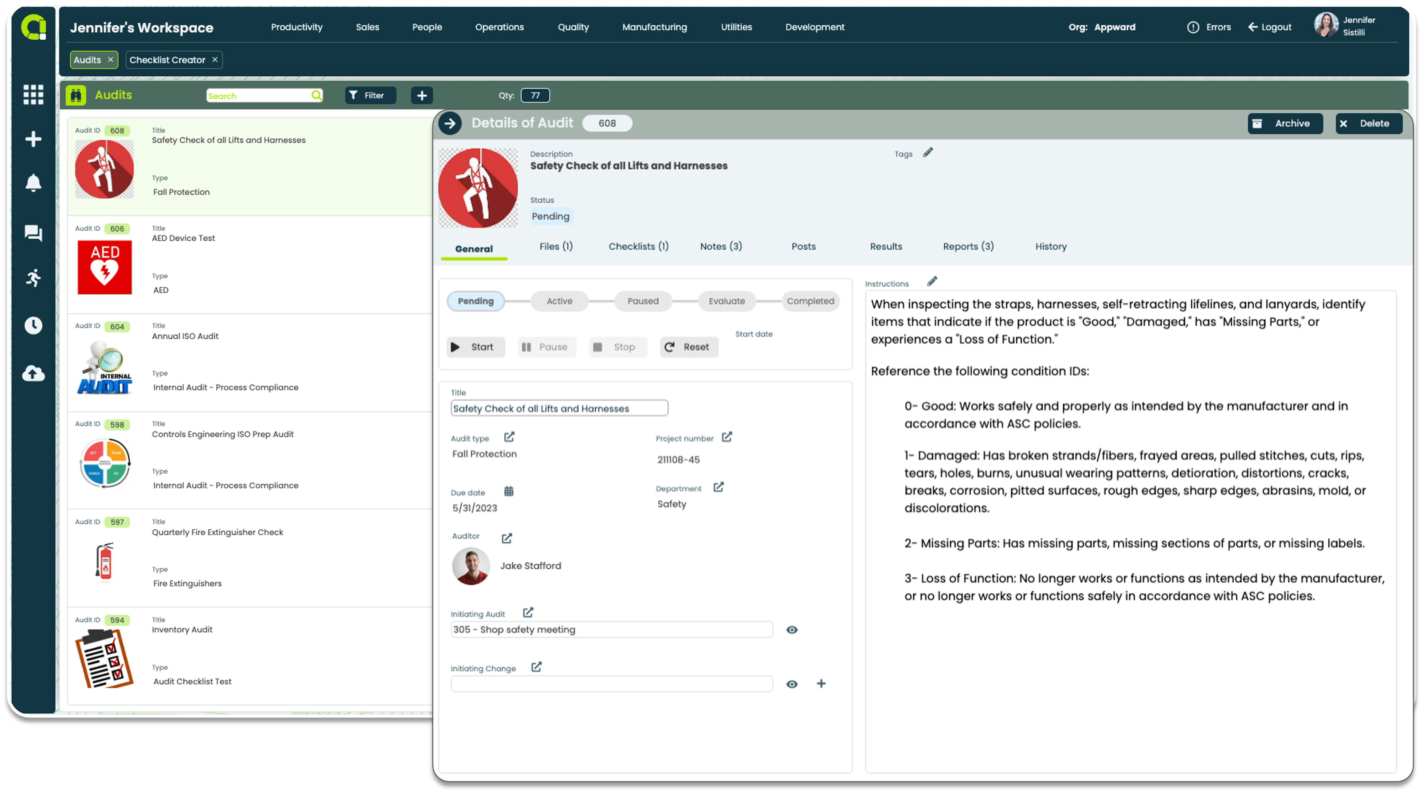 Appward ERP for Small Business - Audits