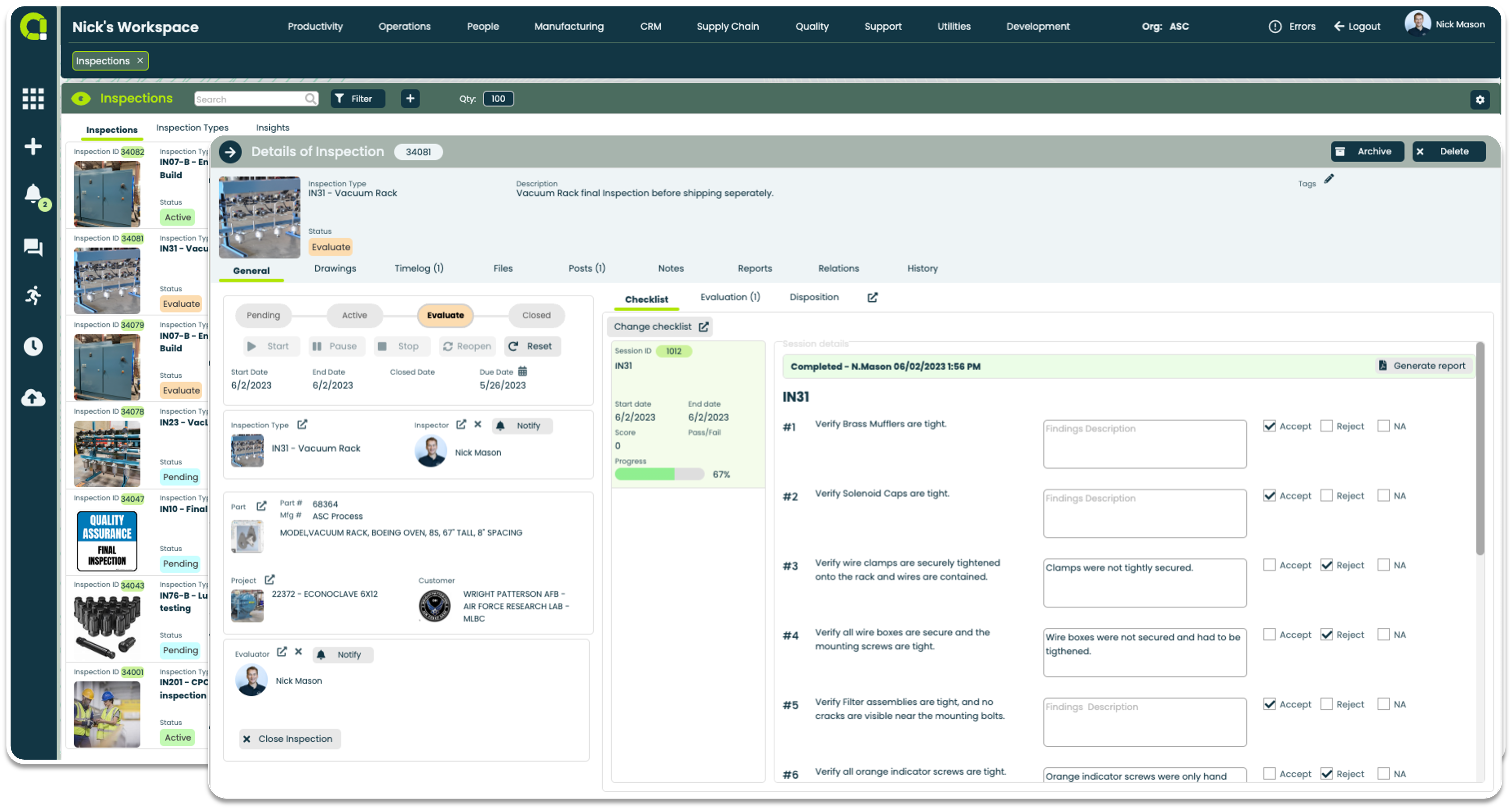 Appward Manufacturing Inventory Software Inspections
