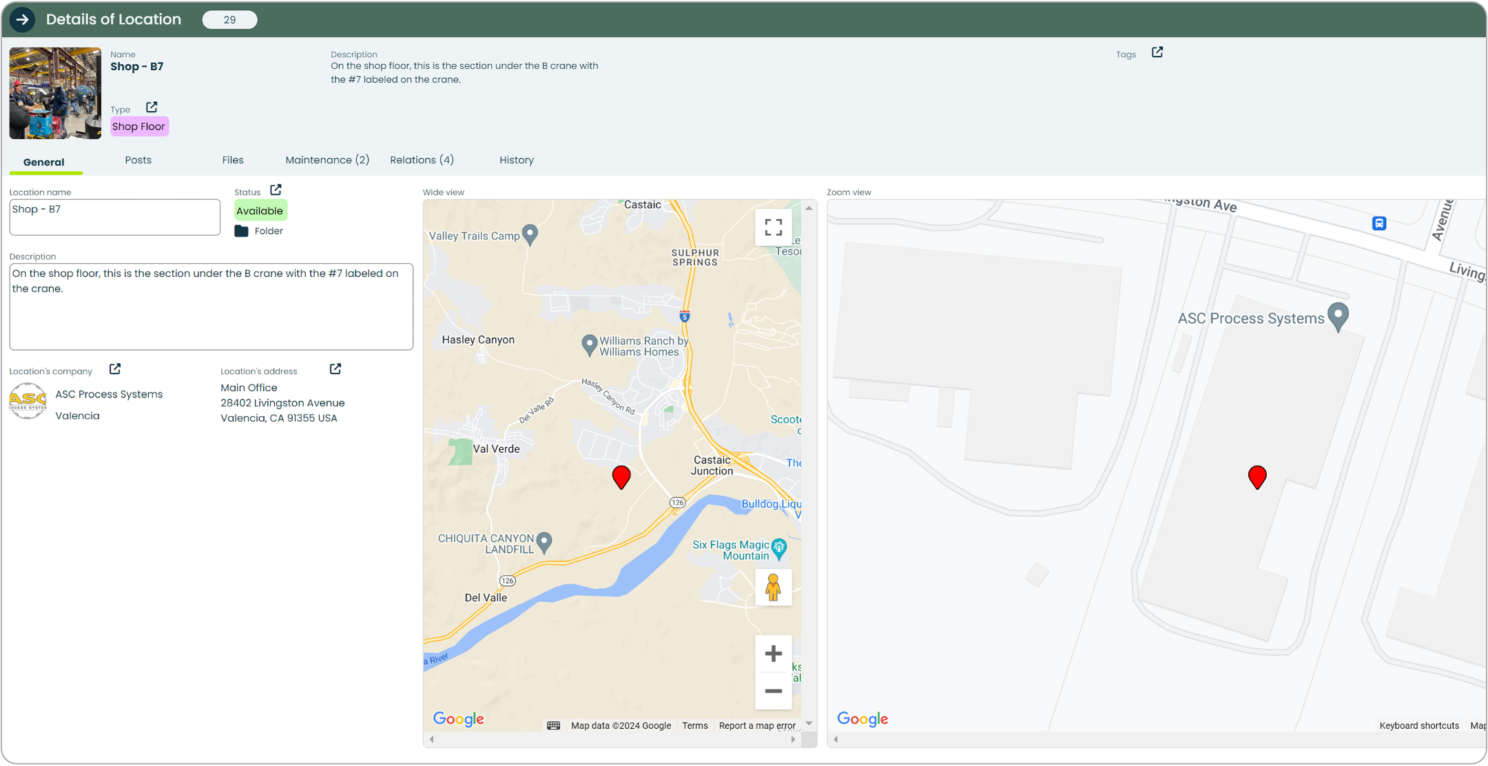 Appward Locations app with map view of assets and inventory